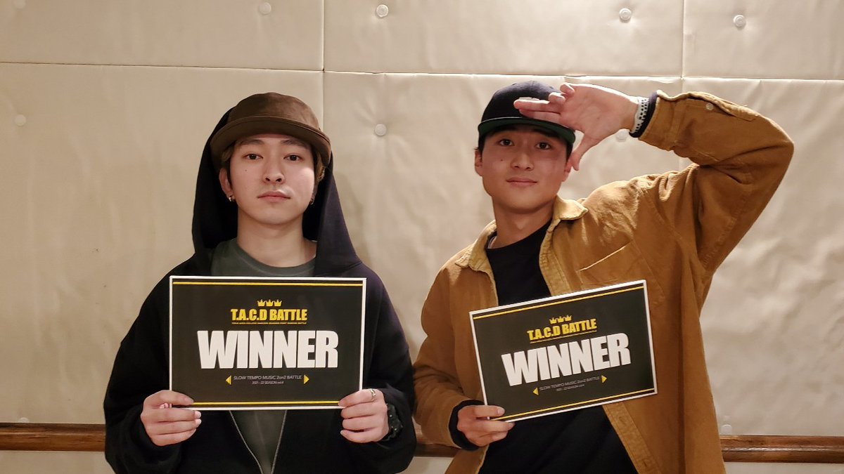 DancersCollege's tweet photo. 12月18日(土)DANCE STUDIO ONEWAYにて開催された｢T.A.C.D BATTLE vol.4｣
SLOW TEMPO 2on2部門の結果掲載!!

優勝 : Taiyo+shogo (ROUTE20)
準優勝 : 2人はO型どっきゅんズッキュン
BEST4 : Jr dog / Lo_tan https://t.co/iWVy29oOwD