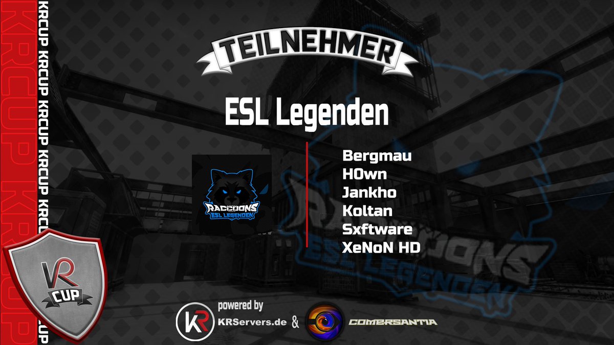 KRCup_de's tweet photo. Nun kommen wir zum dritten Teilnehmer das Team von @AnarchyRaccoons ESL Legenden.

#KRCup #csgo #cscup https://t.co/CebXhi5TW0