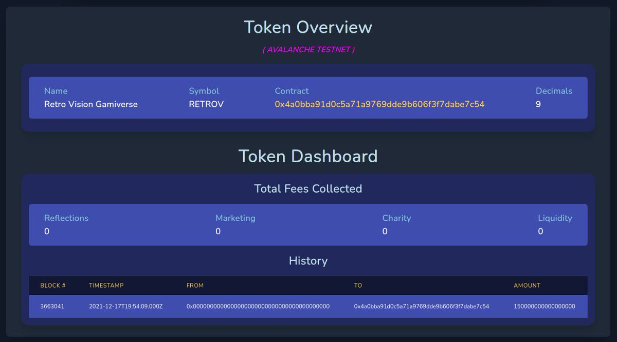 RetroVisGames's tweet photo. Still hard at work in the laboratory! Working on a dashboard for the RETROV token for the site. Learning as I go, thanks for the awesome tools from @MoralisWeb3 and the many many SO/Medium articles on Vue3! Still iterating but a good start!
#blockchain #NFTCommunity #RETROV https://t.co/rp1tWgumqw
