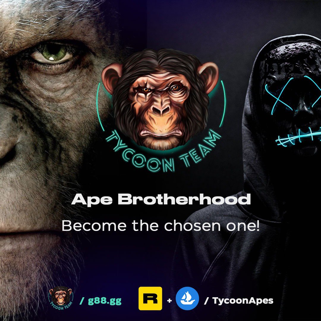 TycoonApes's tweet photo. $100💰! 7 DAYS💸! 1 WINNER🤑!

🔥 @TycoonApes 🔥 is giving away $100 🚀

First NFT collection to combine NFTs, blockchain technology and 3D play-to-earn gaming.

To join:

🐵 Follow @TycoonApes 
🐵 Like + Retweet ♻️
🐵 Tag a friend  👥

#NFTGiveaway #NFTs #cryptocurrency https://t.co/JqmzWs6Yvs