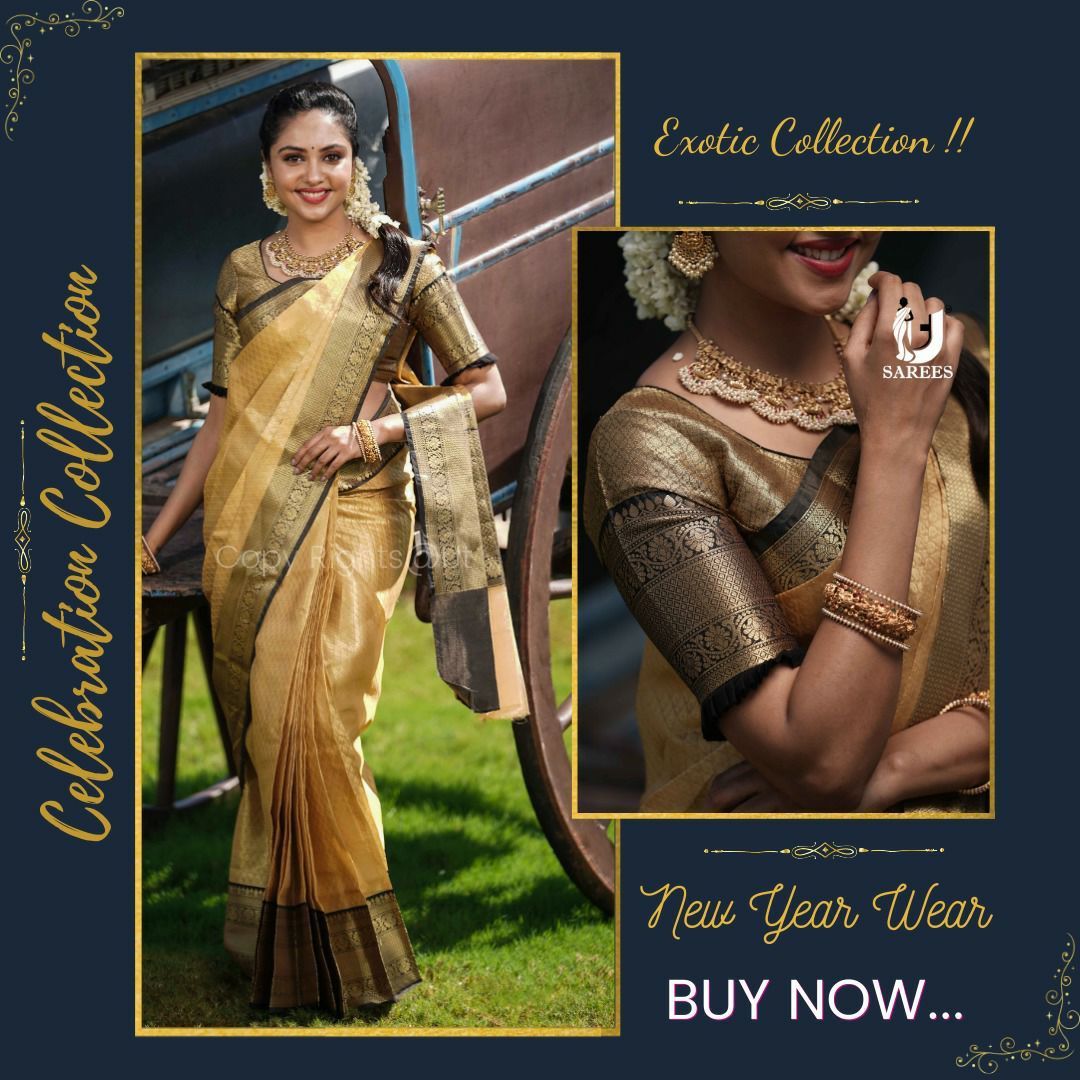 kavya_stylein's tweet image. Are u looking for something rich and elegant with trendy combination then you should have this one in your wardrobe or gift your loved ones....here we present Gold azzling Banarasi Tissue saree 😍😍
Saree with Running blouse @ *1599* 
Tassels @ *₹99*
#2ktrends