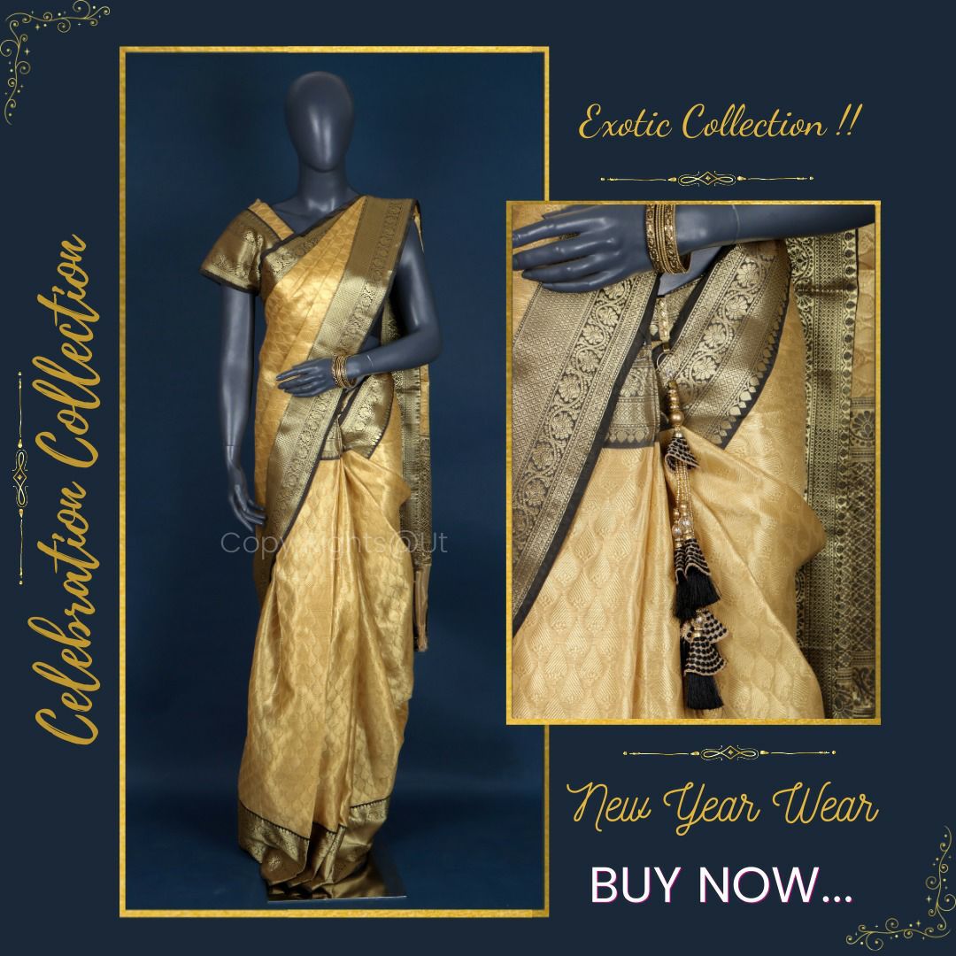 kavya_stylein's tweet image. Are u looking for something rich and elegant with trendy combination then you should have this one in your wardrobe or gift your loved ones....here we present Gold azzling Banarasi Tissue saree 😍😍
Saree with Running blouse @ *1599* 
Tassels @ *₹99*
#2ktrends