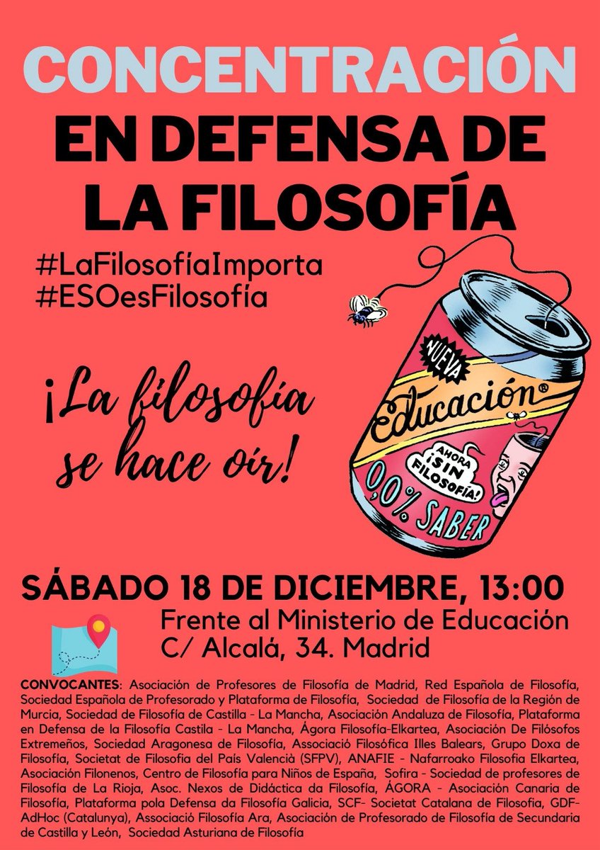 📢 El profesorado de #Filosofía de toda #España acude a #Madrid megáfono en mano. 

▶️ Tuitea con el hashtag #18D y #LaFilosofiaImporta 

✅ Sigue a <a href="/DefensaFilo/">En Defensa De La Filosofía</a>

<a href="/el_pais/">EL PAÍS</a> <a href="/Avivir/">A vivir</a> <a href="/HoyPorHoy/">Hoy por Hoy</a> <a href="/ElHuffPost/">El HuffPost</a> <a href="/PepaBueno/">Pepa Bueno</a> <a href="/AngelsBarcelo/">Àngels Barceló</a> <a href="/La_SER/">Cadena SER</a> <a href="/laventana/">La Ventana</a> <a href="/elpaiseducacion/">EL PAÍS Educación</a>