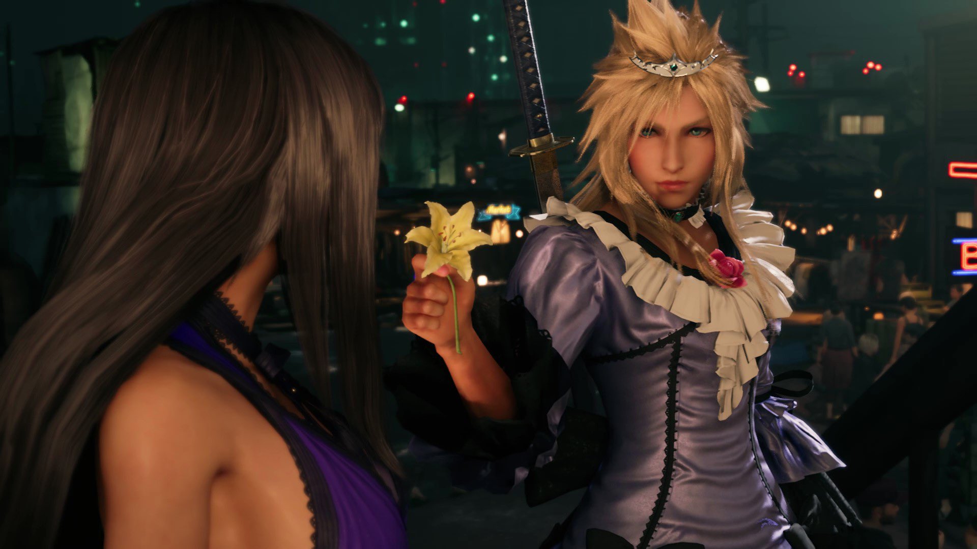 Final Fantasy 7 Remake but Cloud is in a dress mod