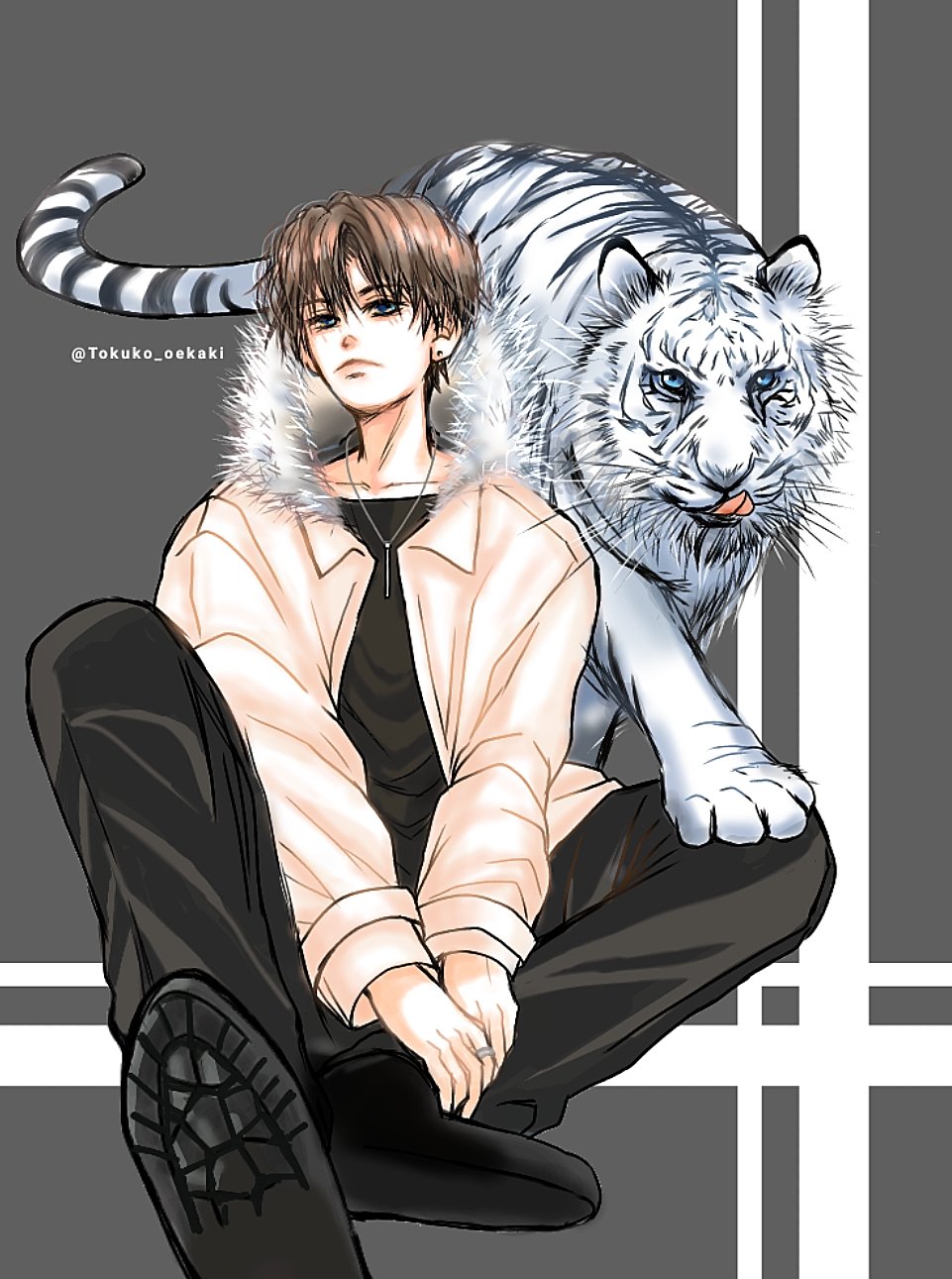 تويتر とくこ على تويتر Ready To Go イラスト Illustration 創作 白虎 アトリエの系譜s 絵の世界 創作の狼煙 男の子と猛獣 2作目です Fwf T Co 4x3enxv8o6
