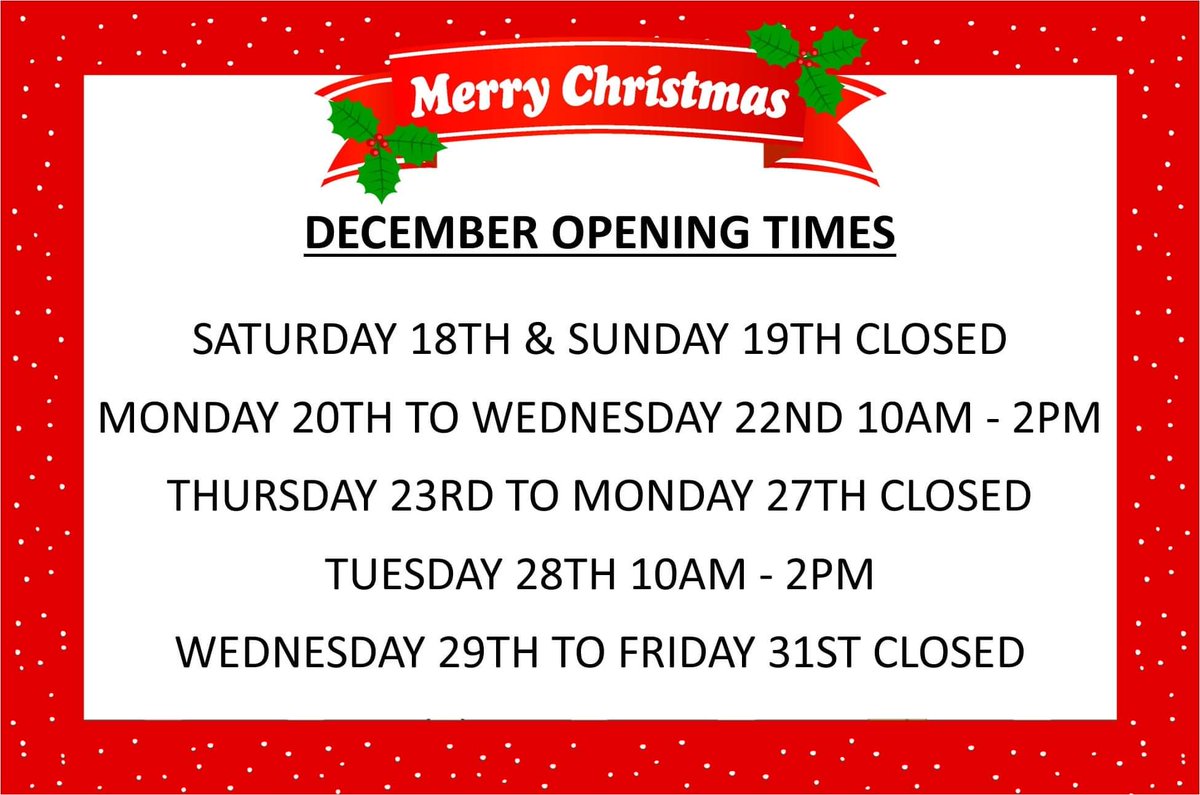 ThatNiceShopCyp's tweet photo. Opening times over Christmas.... https://t.co/5S28VuRVRQ
