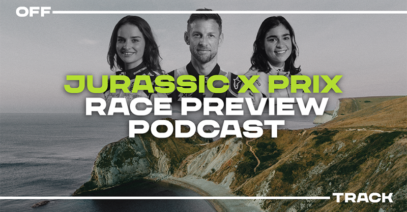 fiaextremeh's tweet photo. Listen to the Race Preview Podcast now to get up to speed on everything you need to know ahead of the #JurassicXPrix!

#ExtremeE #XEOffTrack