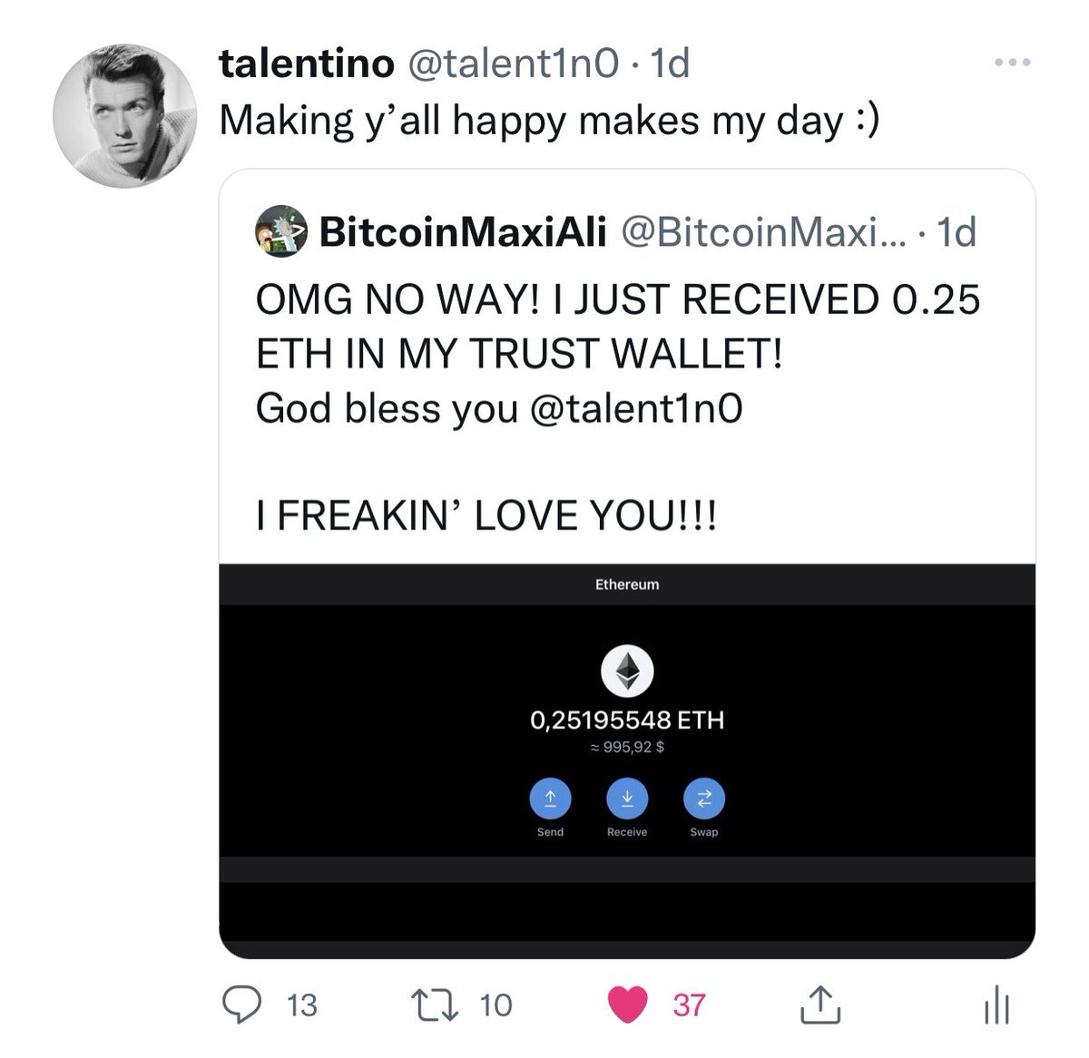 🤘 Get me to 2,000 followers and i’m raising the stakes for my giveaway from 0.1 #Bitcoin to 0.2 #BTC 

✅ Follow
✅ Like + Retweet
✅ Tag as many (real) friends as you can!

👭 The ones who tag most will stand out and receive a like. ✔️

🥇 Last giveaway winner👇