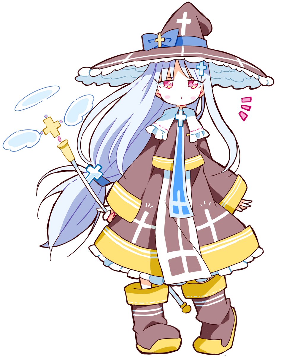 1girl hat solo long hair witch hat white background dress  illustration images