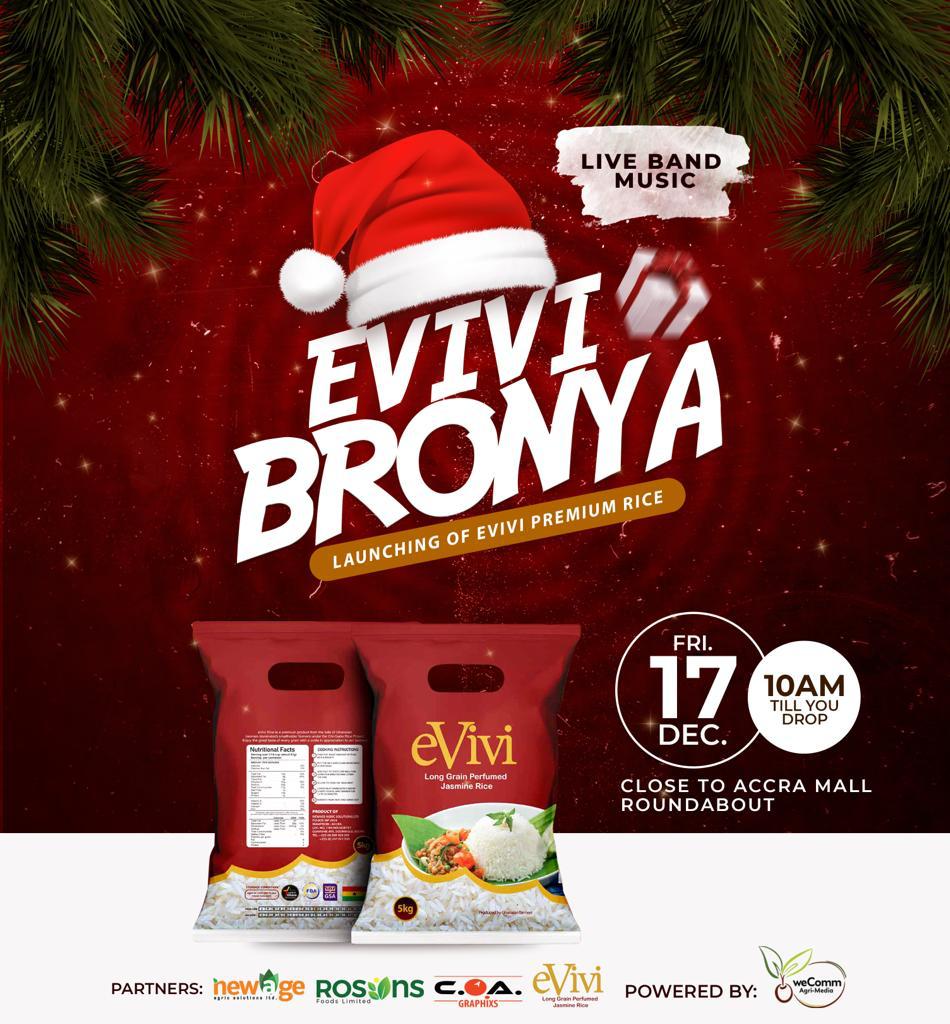 EviviRice's tweet photo. The #EviviBronya promotion continues today at the Accra Mall roundabout lawn. Come and sample delicious rice dishes, grills, drinks and buy your #EviviRice for Christmas and beyond.
----
Visit: https://t.co/jCFBe9Lfjt or dial *447*2187# or call 0246993690 / 0275630572. https://t.co/YBax6SEJvc
