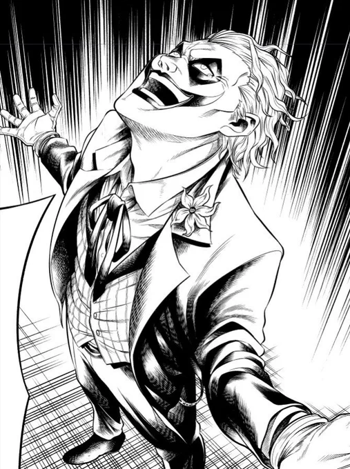 【ワンオペJOKER】
ジョーカー
ペン入れ→仕上げ
#ワンオペJOKER
#Joker 
#Batman 