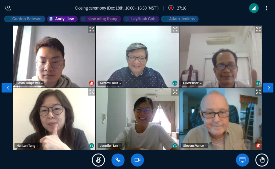 Screenshots of faces on webcams at the Closing Ceremony of the #glocall2021 virtual conference - turned out to be an informative and cozy online event, Moodle and BBB worked remarkably well,  an exemplary effort for a first-time virtual conference, smooth &amp; enjoyable. Next year?