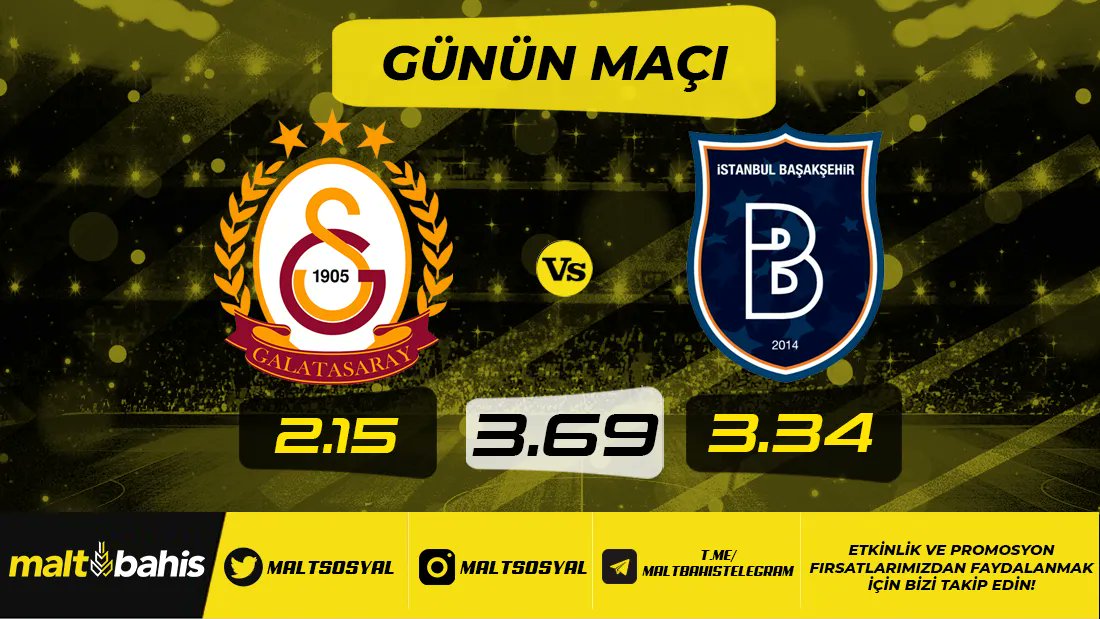 📢 Maltbahisden Günün Maçı Galatasaray v Başakşehir  ❗⠀⠀⠀⠀⠀⠀⠀⠀⠀⠀⠀⠀
⠀⠀⠀⠀
⚽ Atılan her golün 10 kati Freespin ❗❗⠀⠀
⠀⠀⠀
#maltbahis #yuksekoranlar #eniyioranlar #canlibahisoyna⠀⠀
⠀⠀⠀
Promosyon kuralları 👉 buff.ly/31JTE1w
