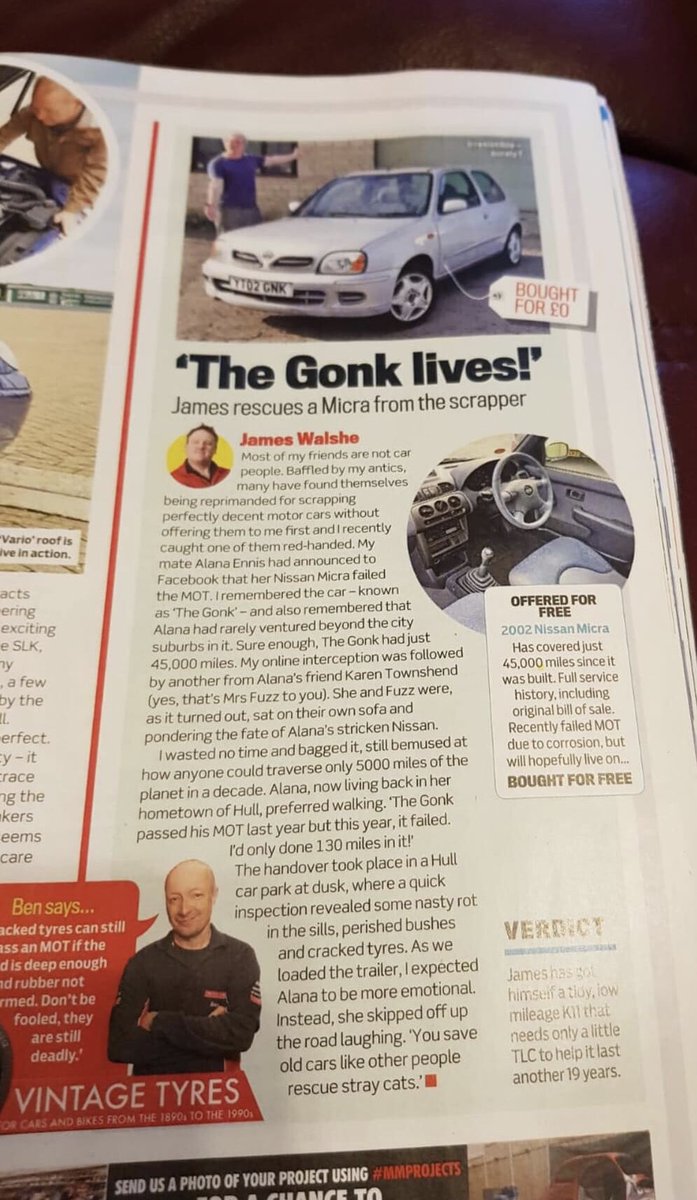 My car (The Gonk) failed its MOT, but it lives on! From this month's Practical Classics magazine ⬇️ 😬😍