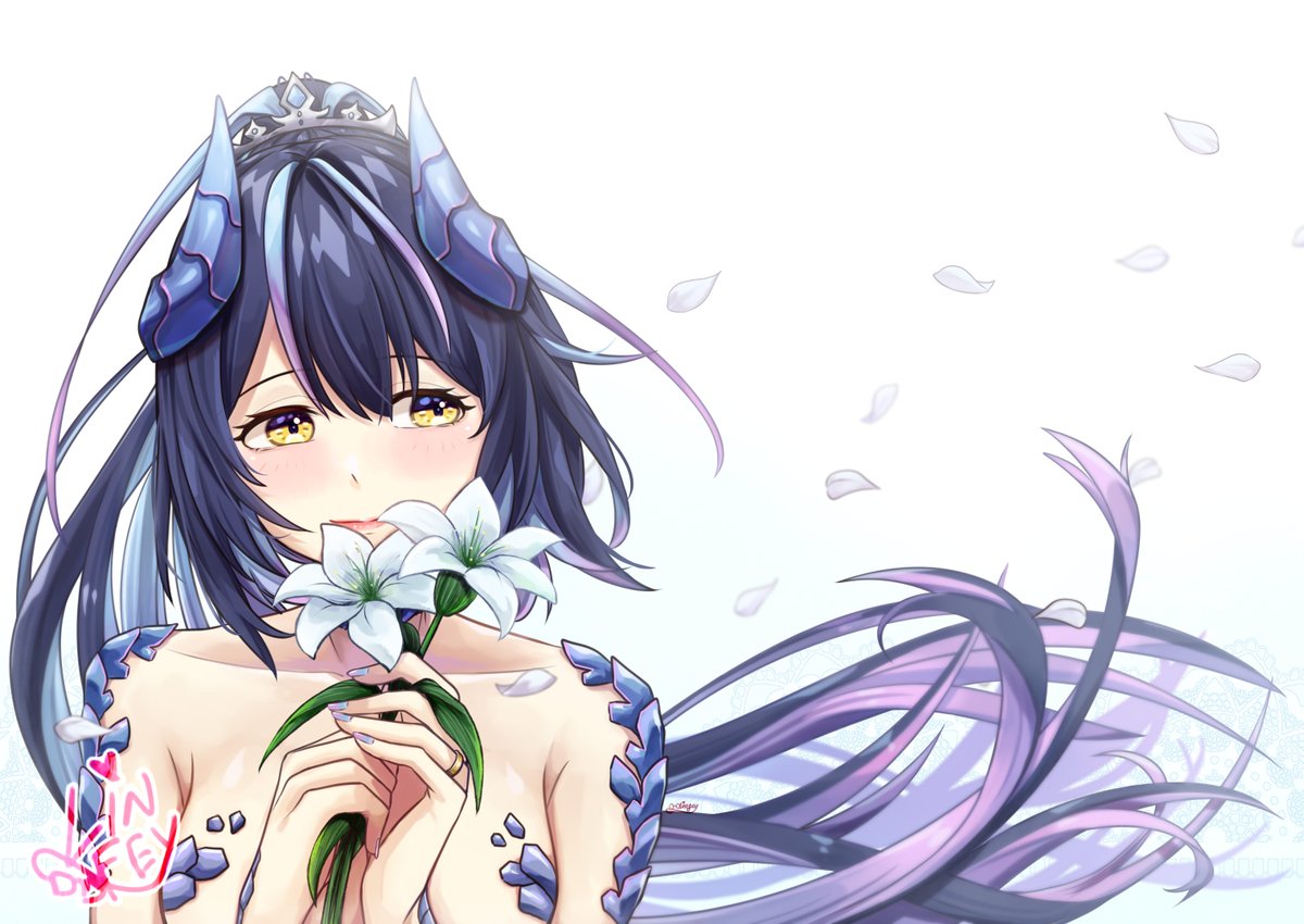 Custom Cursor on X: This girl with long lime hair, green eyes, curled horns, and sharp teeth is named Valac Clara and she is the character of the anime in cursor Welcome