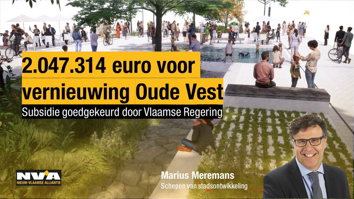 NVADendermonde's tweet photo. De @VlaamseRegering met @de_NVA investeert in #Dendermonde en kende een subsidie toe voor de heraanleg van de Oude Vest! We werken verder aan de realisatie van dit belangrijk stadsvernieuwingsproject. @MariusMeremans #SterkerDendermonde #deveranderingwerkt https://t.co/mvgDaF2ItP