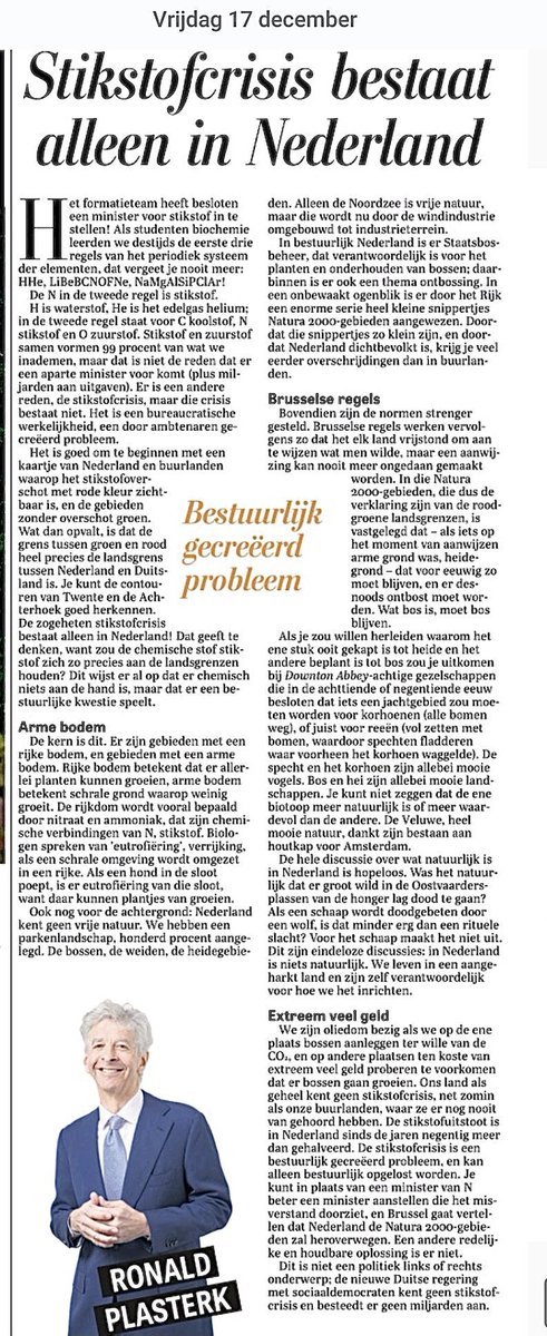 Kunnen we allemaal iets meer naar #plasterk gaan luisteren? #stikstof “De stikstof crisis is een bestuurlijk gecreëerd probleem”