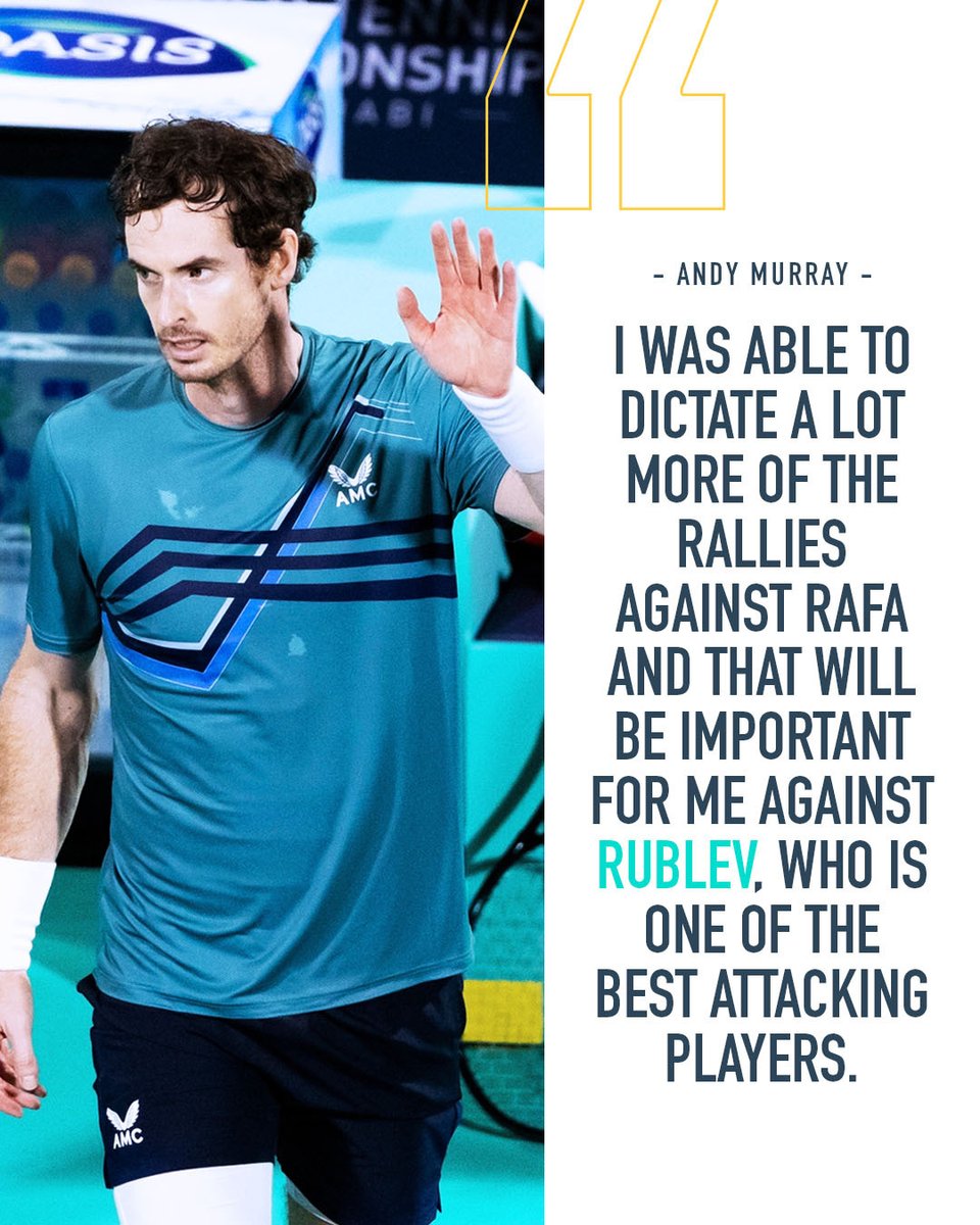 MubadalaWTC's tweet photo. Sir @Andy_Murray π @AndreyRublev97 tonight.
It all comes down to this πΏ
#MWTC #MakeWayForTheBest https://t.co/jQNsc84awM