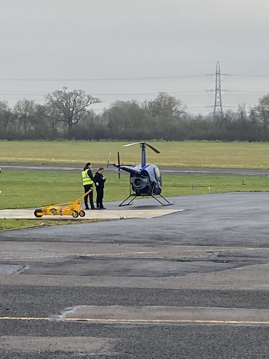xpresscoffee's tweet photo. No1 Boy @TXpresscoffee Checking the R22 making sure nothing fallen has off since yesterday - #PreFlightChecks #MorningFlight #Elstree #R22 @fresh_coffee2 @GSnacks2 #FuelledByXpressCoffee https://t.co/THjaUTXu39