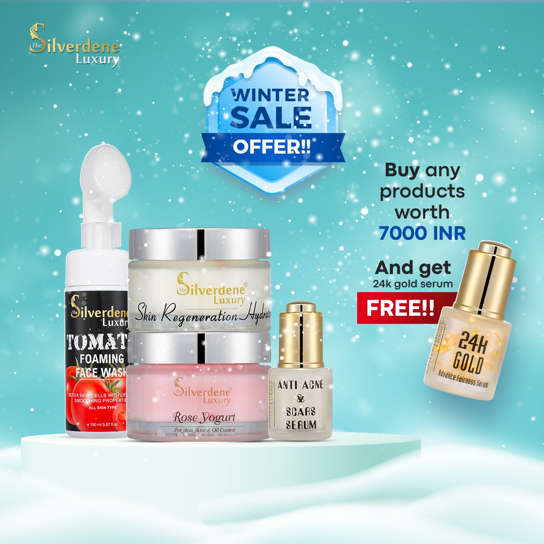As we near the end of the 2021 chapter, it's time to celebrate and we have the perfect treats too! Gift yourself  and your loved ones with #giftofcare this winters.❄⛄

BUY PRODUCTS WORTH RS 7000/- AND GET 24K GOLD SERUM FREE

#winter #skincaresale #sale 
#silverdeneluxury
