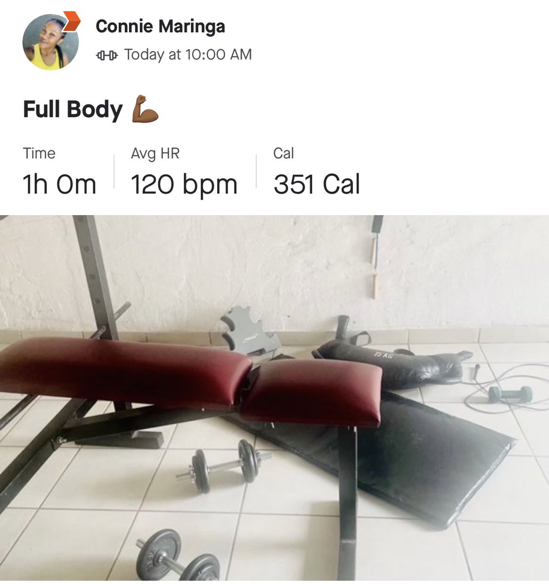 Connie____M's tweet photo. βTis the season for home workouts falalalalala π₯³π₯³π₯³ #FetchYourBody2021 #RunningWithTumiSole #StrengthTrainingAndConditioning https://t.co/GpobRDyz0b