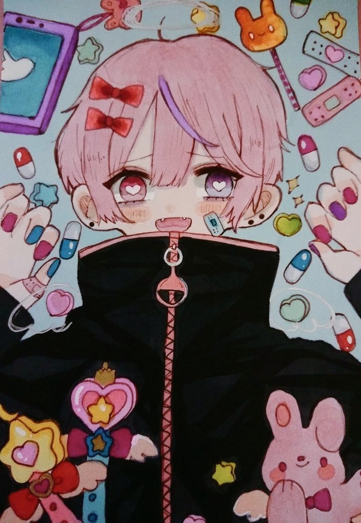 大好きな歌い手さん 歌い手好きさんと繋がりたい 絵描きさんと繋がたい ももうさぎ 水彩とコピック のイラスト