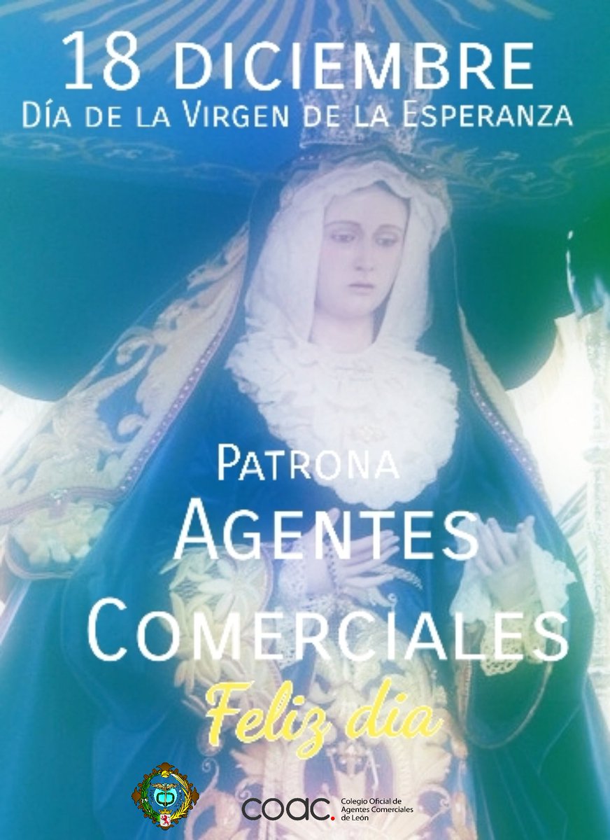 Hoy es la patrona de los Agentes Comerciales.

Feliz día a tod@s!!!

Recordad que hoy tenemos jornada de puertas abiertas en nuestra sede (Julio de Campo, León) y un vino español

#colegiateencoacleon #leonesp #coacleon #agentescomerciales #coac