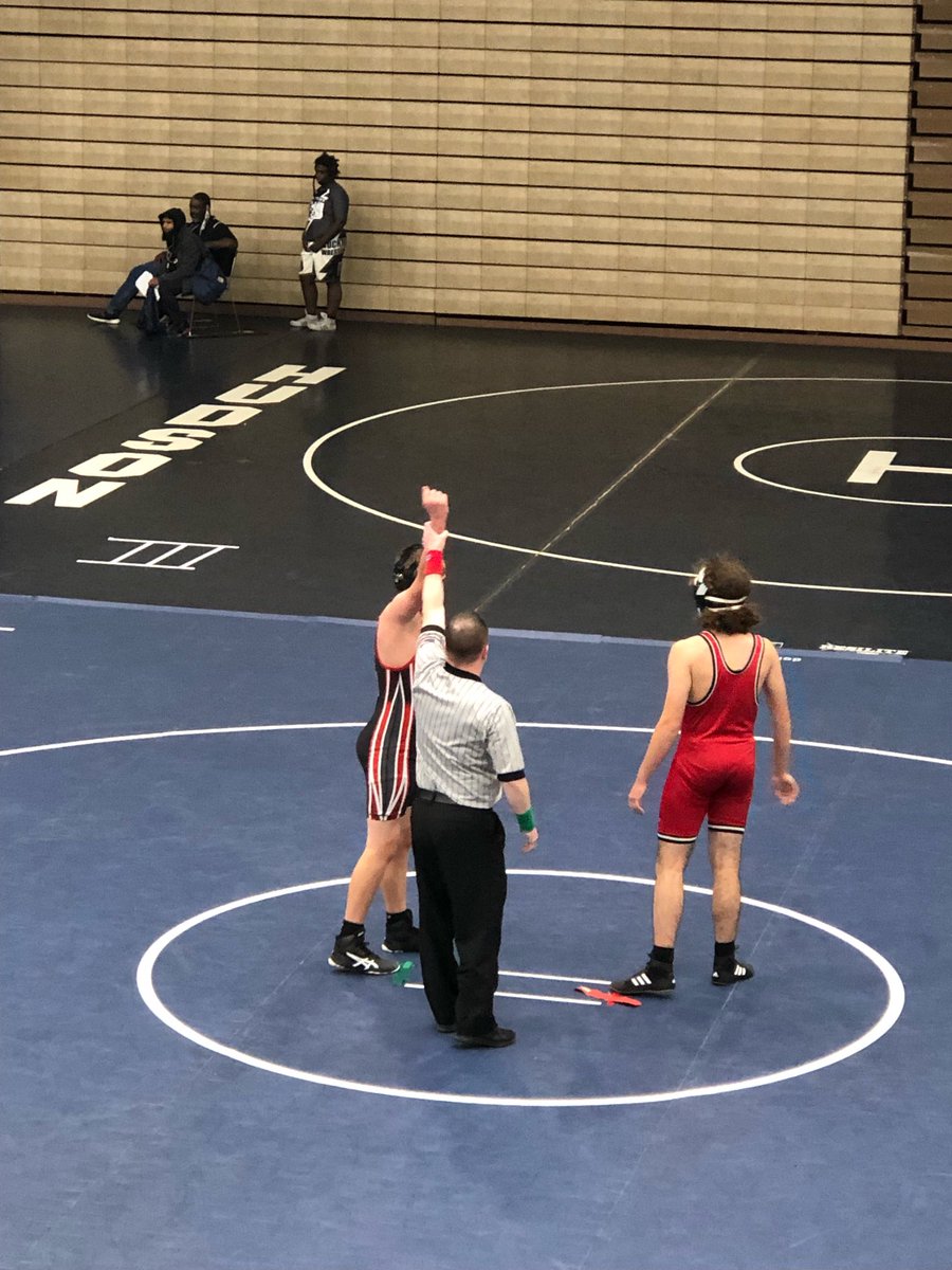 BuckeyeDun's tweet photo. So very proud of Noah last night. He was down 9-2 in the 3rd period at the Hudson Holiday Tournament and he never gave up. He kept fighting and ending up earning his first Varsity pin as a freshman! #proudDad https://t.co/4C5GmXBvpA