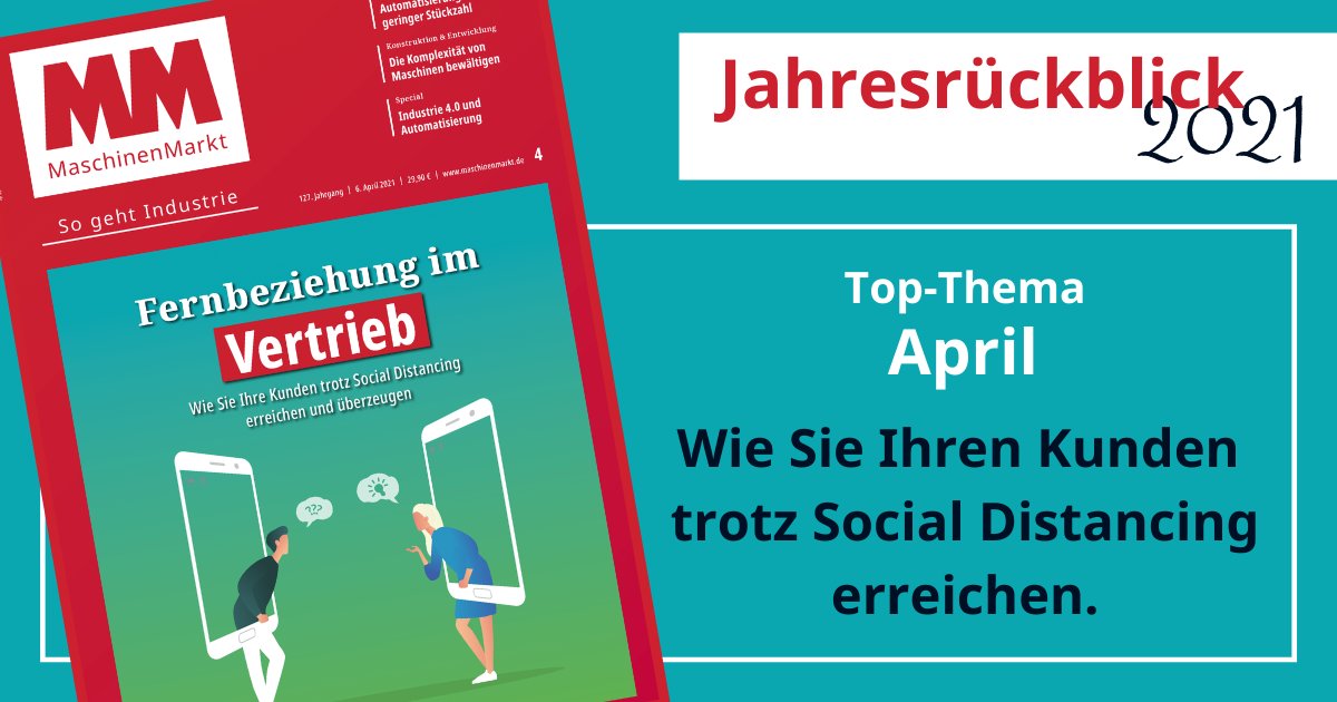 Unser Top-Thema im April hat gezeigt, wie #Verkauf trotz #Corona Einschränkungen erfolgreich sein kann. 📆

#Vertrieb #Messe #Rückblick #Throwback #MMTopthema #Sogeht Industrie @ewm @igus_HQ <a href="/weare_rooms/">WeAre - The Virtual Engineering Base</a> <a href="/ruhrunibochum/">Ruhr-Universität Bochum</a> maschinenmarkt.vogel.de/fernbeziehung-…