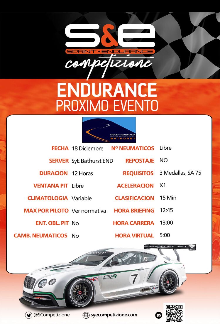 Hoy sábado última carrera oficial de 2021! Tres equipos de SRC disputarán la gran final. Por delante 12h por equipos, en el circuito de Mount Panorama. El primer equipo se disputará por la primera plaza! Som-hi! <a href="/SCompetizione/">SyECompetizione</a> suerte a todos!