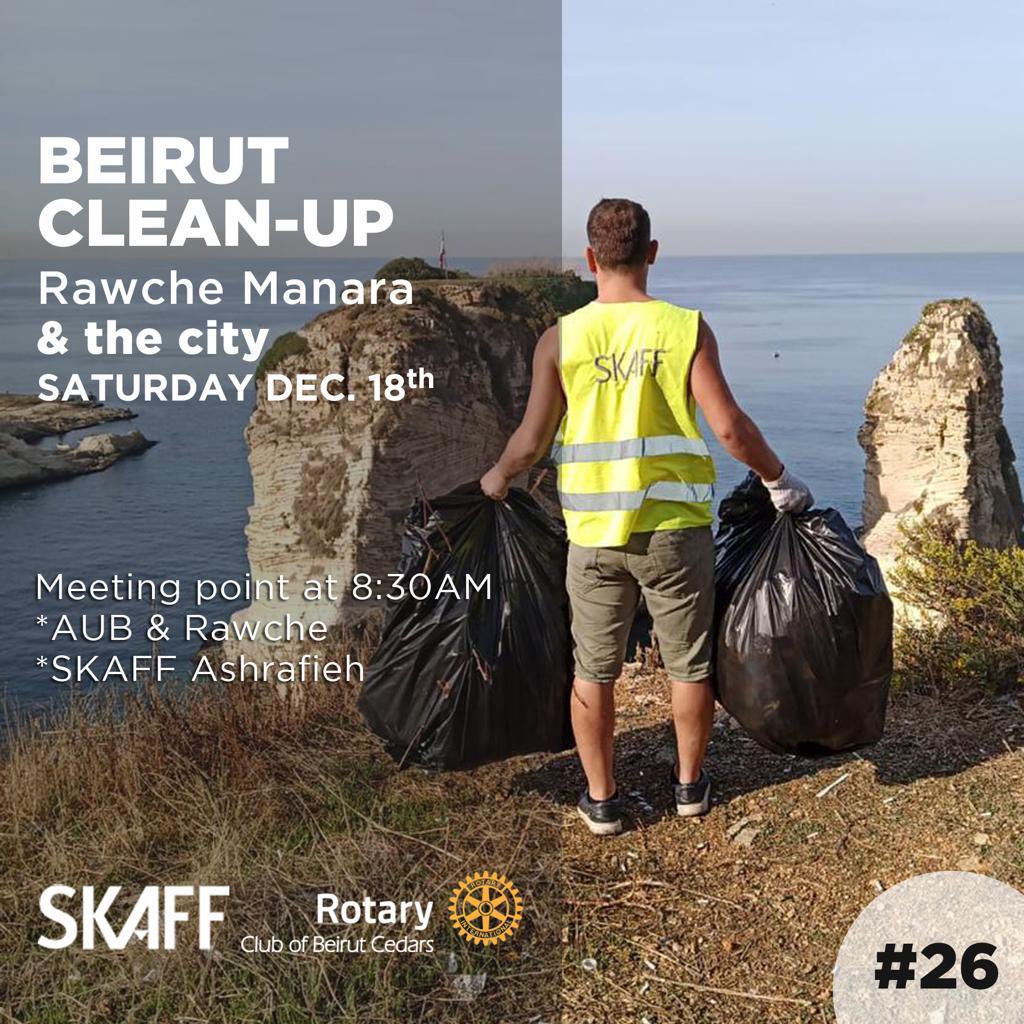 RCBeirutCedars's tweet photo. The 26th #Beirut🇱🇧 Beach and City Clean-up by #SKAFF Team & @RCBeirutCedars co-sponsoring. 30 persons, 15 in Achrafieh, 15 in Raouche do the routine weekly cleaning & round up of garbage while the municipality keep collecting the taxes https://t.co/JtNxTYCbPq