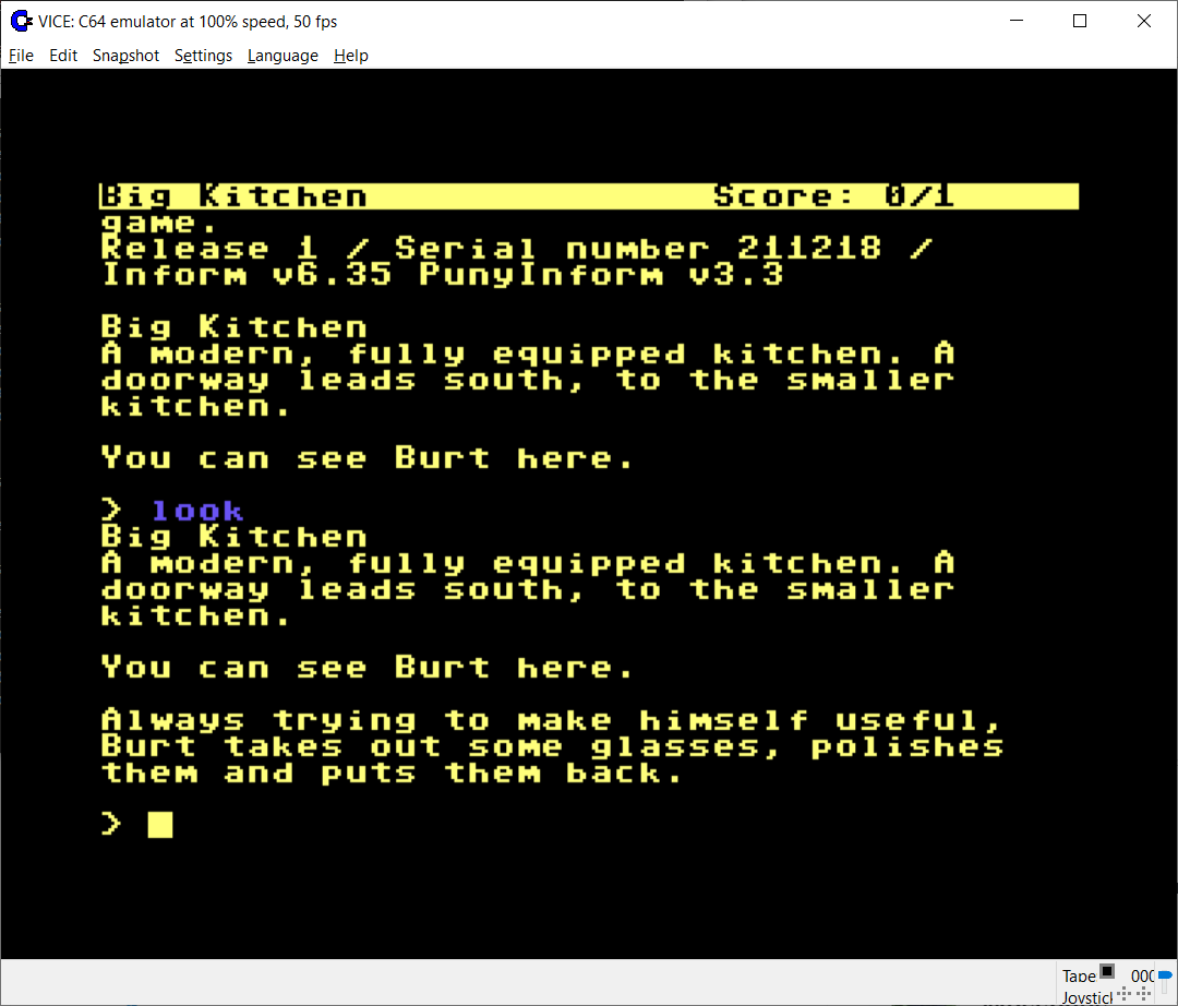 Text adventure library PunyInform v3.3 is out!

* Entry point routine ChooseObjects can now be used to help parser in prioritizing between objects
* 'score' now prints a message in no-score games
* Added example of how to add Floyd-like comments to a game

github.com/johanberntsson…