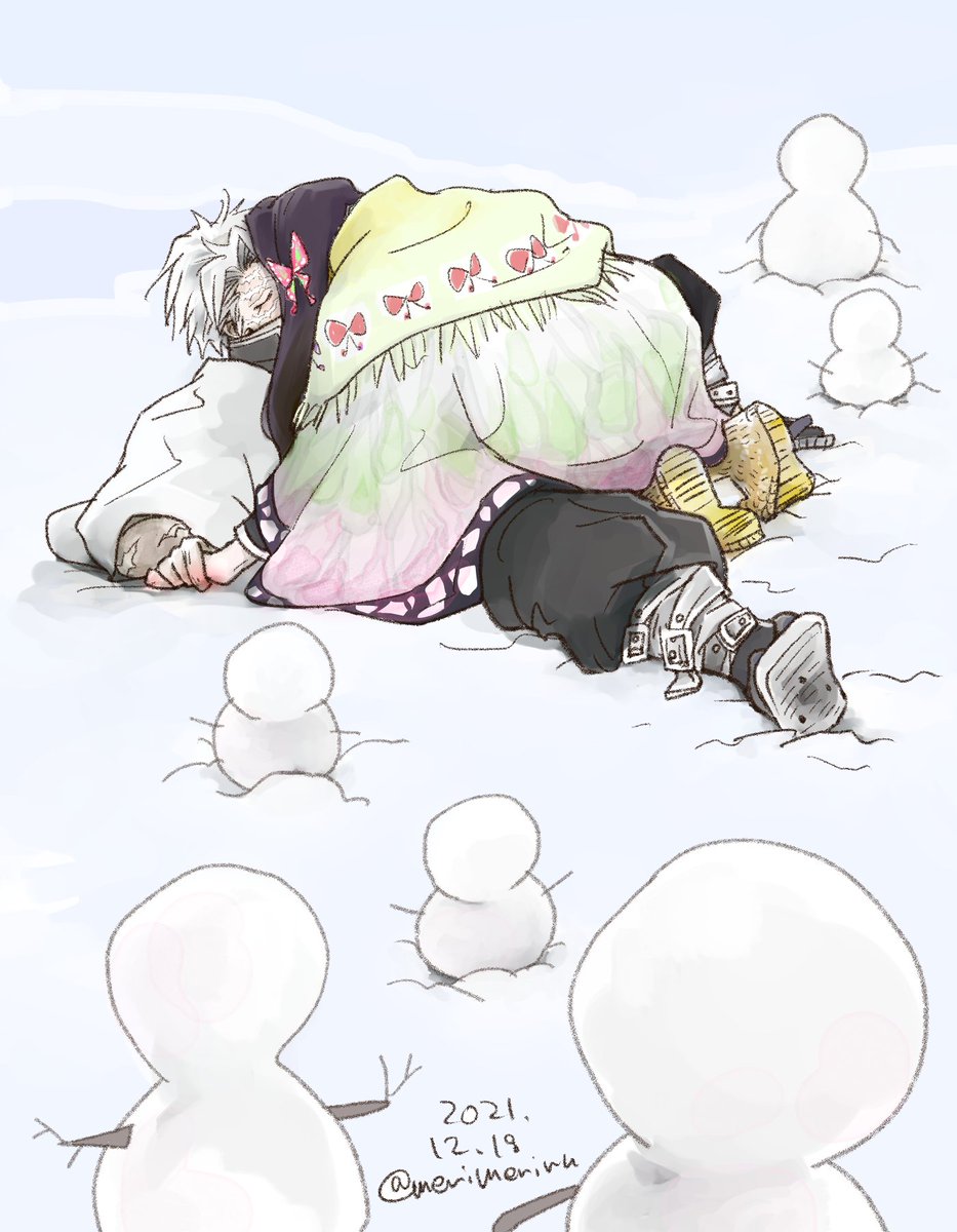 #さねカナ冬のちゅう祭り

雪原に押し倒したのか引き倒されたのかカナエさん。
多分ちゅうしてるってことでタグお借りいたします😊
感謝✨ 