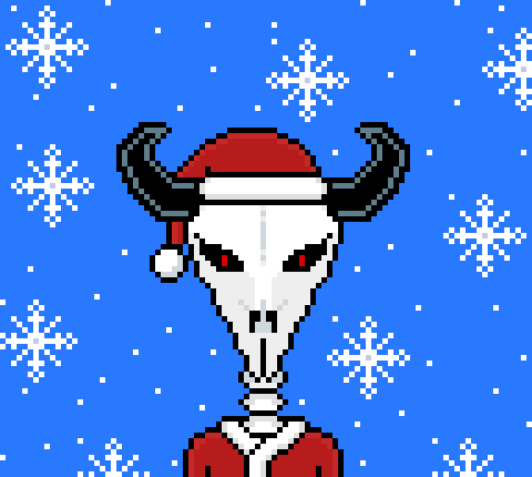 Since its only 1 week left until Christmas, The Undead Bull Santa decided to join the Metaverse, and is on sale from now on!! 🎅🎁 opensea.io/assets/matic/0…
#NFT #NFTcommunitiy #nftcollectors #OpenSeaNFT #PolygonNFT #NFTdrop #pixelart #Christmas