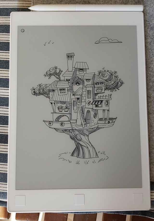 fabfianda's tweet photo. Sketching a treehouse on a Remarkable tablet https://t.co/rPlqO19JJh