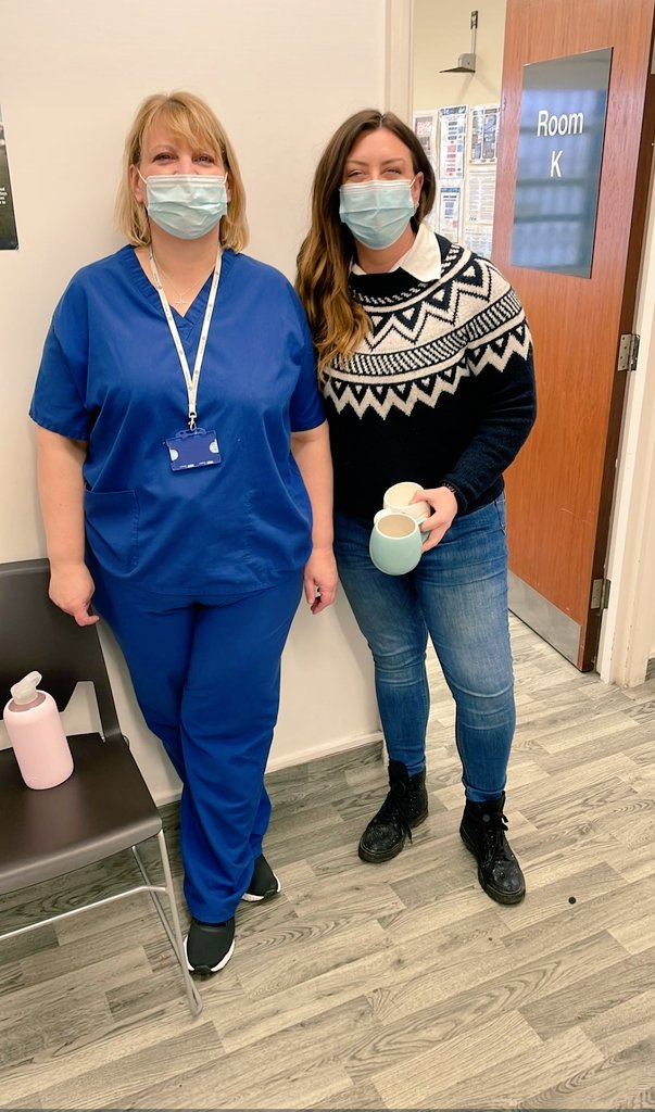 Our vaccination team are ready. They are smiling!