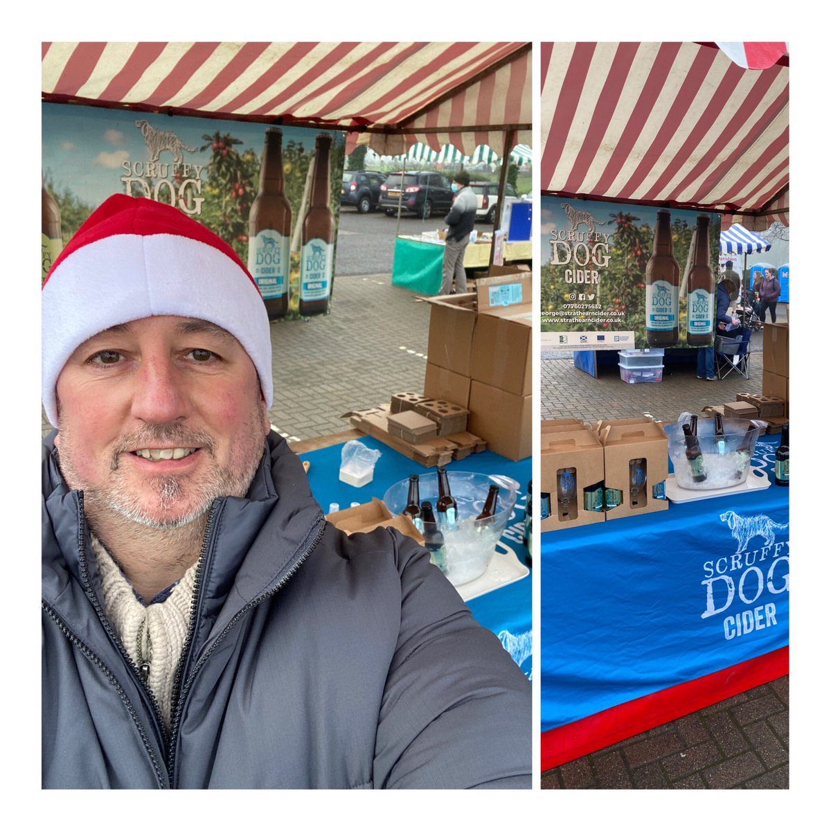 A wee bit on the chilly side but loads of festive cheer from our fellow traders &amp; customers here at @Perthfarmersmkt Christmas Market. Come and see us - lots of tasty treats for the festive season, including top quality Scruffy Dog Cider! Cheers 🍻🎄#buylocal #christmas2021
