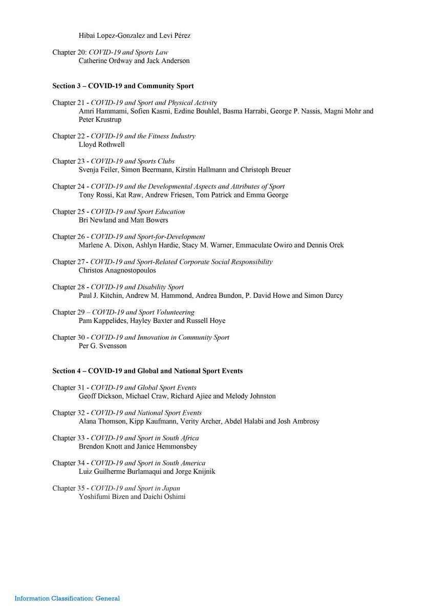 tandfsport's tweet photo. So pleased to have received the manuscript for the forthcoming ‘Routledge Handbook of Sport and COVID-19’. Huge thanks to editors Stephen Frawley and Nico Schulenkorf, and to all our brilliant contributors. 

An important piece of work on a topic that still challenges us all … https://t.co/qvjqMh3GcT