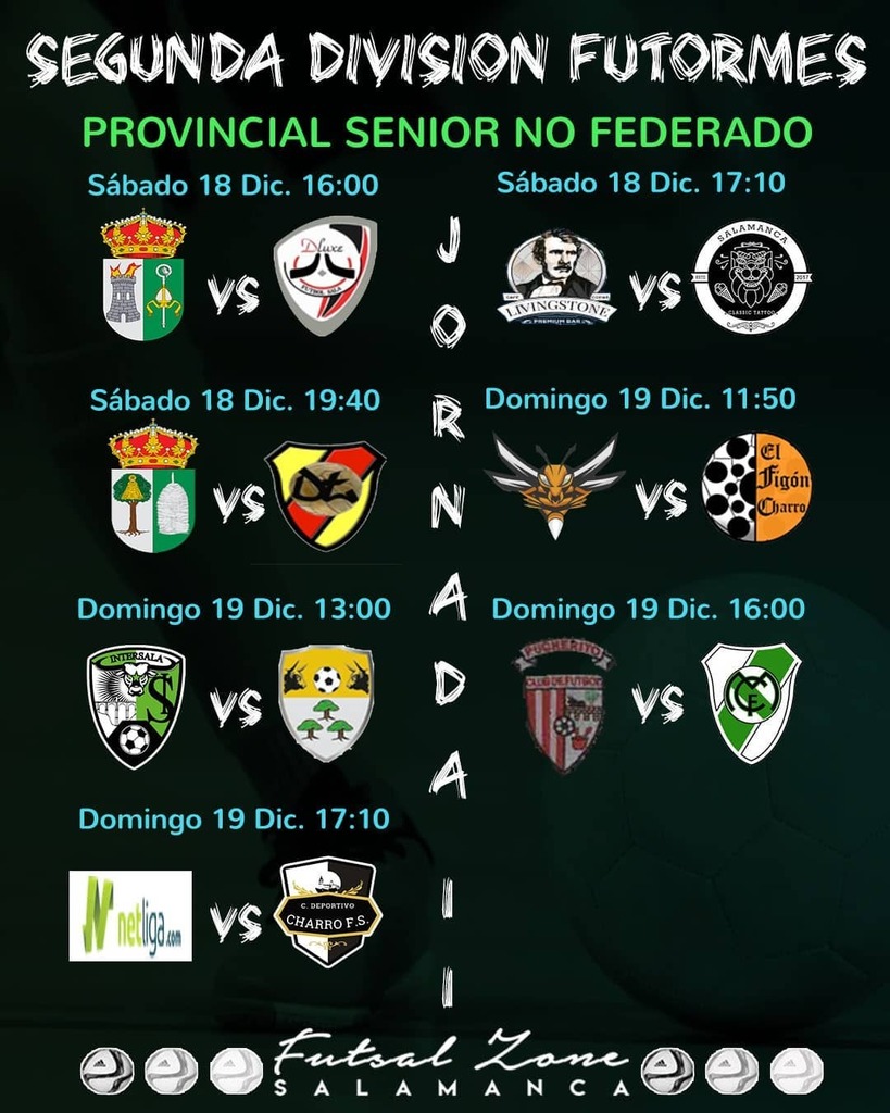 🏆 SEGUNDA DIVISIÓN PROVINCIAL <a href="/futormes/">FUTORMES</a> 

🖊️ Jornada undécima para cerrar el año del retorno en la división de plata de la provincial "no federada" de <a href="/futormes/">FUTORMES</a> 

⭐ @cd_macotera_fs B 🆚 @cd_ahigal 

⭐ NETLIGA 🆚 @deporcharrofs 

#FZS instagr.am/p/CXnv7HajgMd/