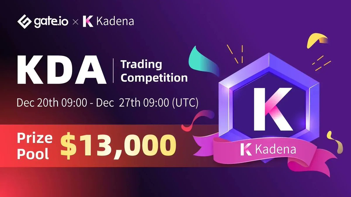 ⭐️#Gateio Trading Competition <a href="/kadena_io/">Kadena</a>

⏰Dec 20th, 09:00 AM - Dec 27th, 09:00 AM (UTC)

👉$13K $KDA Rewards Up For Grab

👉Sign up for the event: gate.io/questionnaire/…
👉Details: gate.io/article/24354/…
🎁Giveaway: gate.io/en/article/243…