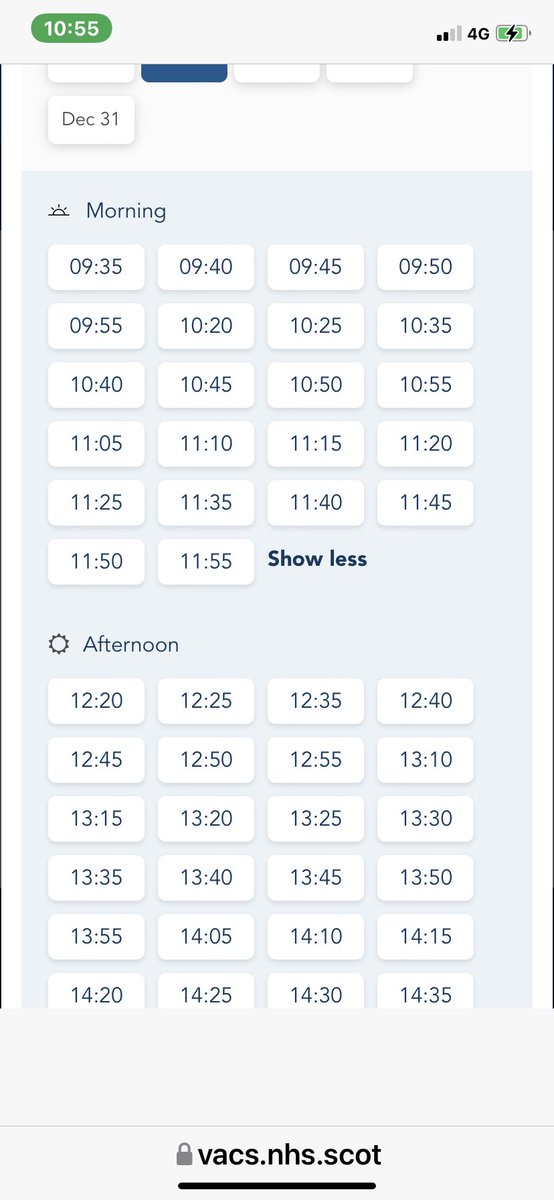 Lots of appointments available to book your booster. It’s easy and more reliable than just dropping in - check out NHS inform web site, book your booster