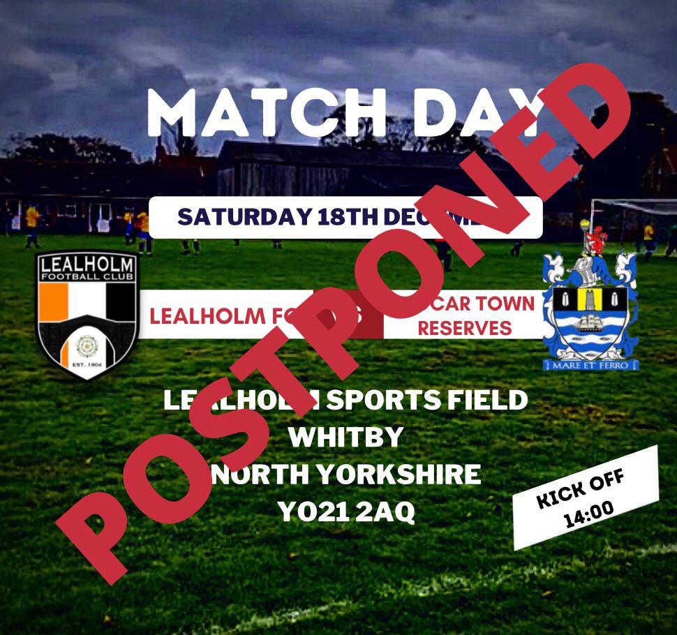⚠️GAME OFF⚠️

Today’s <a href="/NRFLOfficial/">North Riding League</a> game against <a href="/Redcartreserves/">Redcar Town Reserves</a> has unfortunately been called off due to a frozen pitch!
