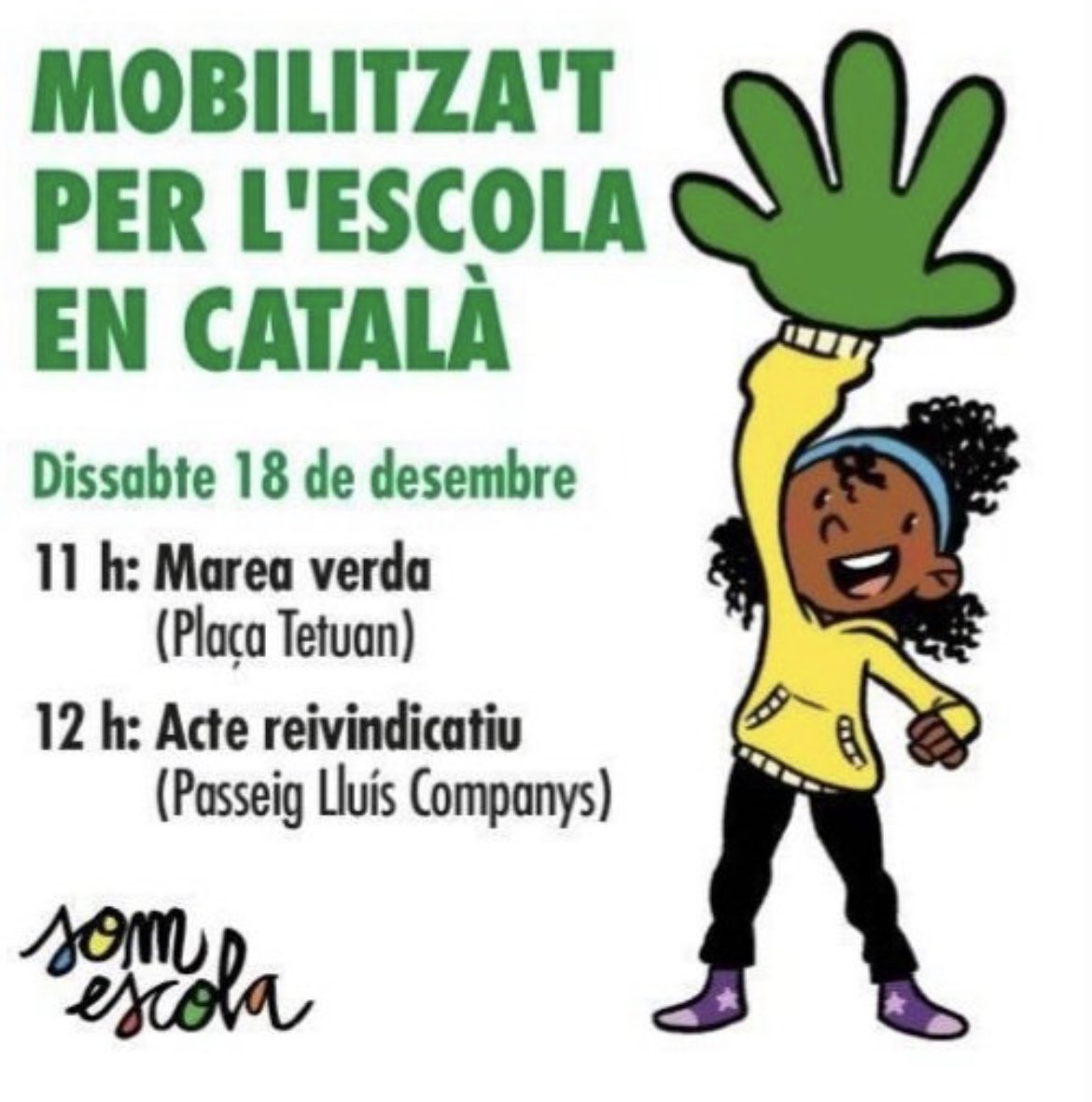 carme1848's tweet photo. Avui defensem la nostra immersió lingüística. Volem l’escola en català https://t.co/XBvtjnLdfA