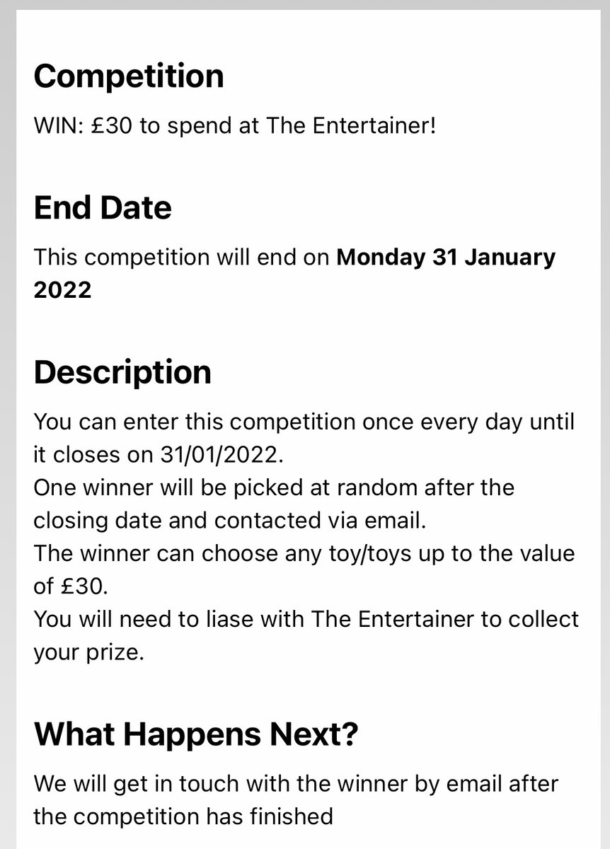Competition time - Free to enter. Win £30 worth of toys from The Entertainer!!!
Download the LoyalFree App onto your mobile and just click to enter. You can also find lots of special offers and trails. <a href="/SwanEastleigh/">The Swan Centre</a> <a href="/EntertainerToys/">The Entertainer</a> <a href="/loyalfreeapp/">LoyalFree</a>