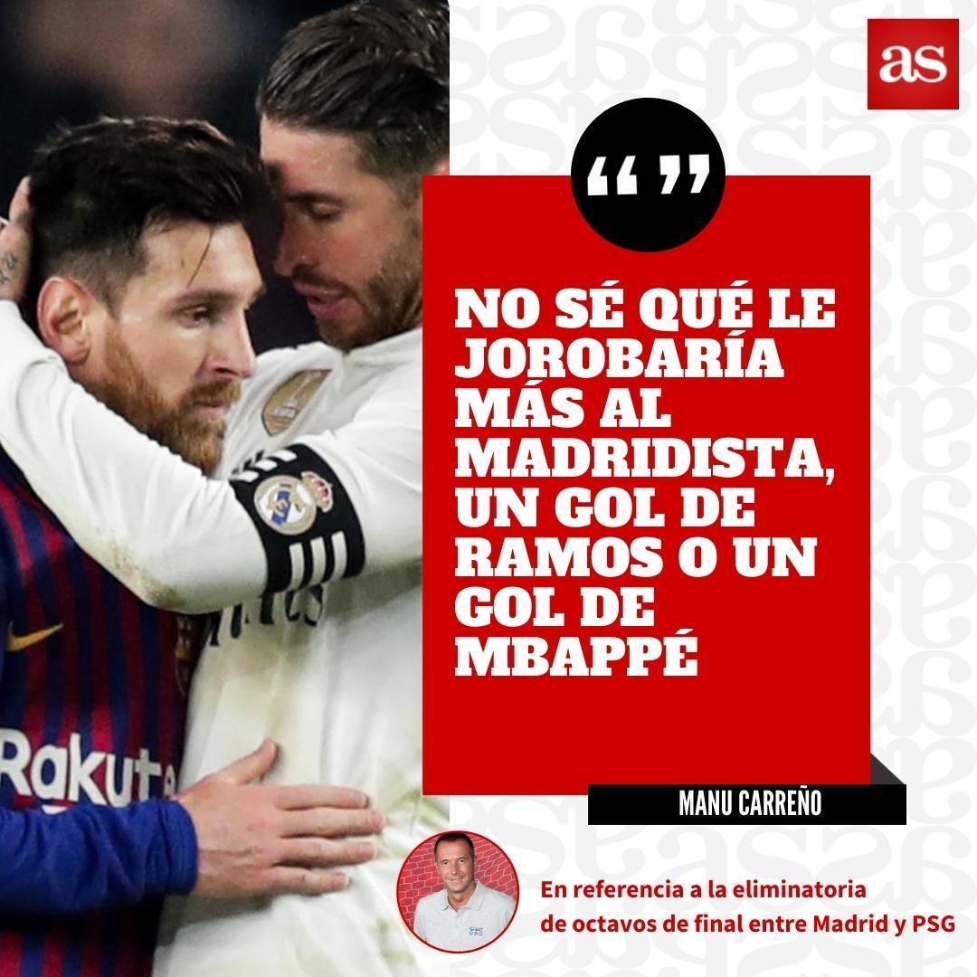 ⚪✏️Madridista, responde:

🔄Gol de Ramos
❤️Gol de Mbappé
