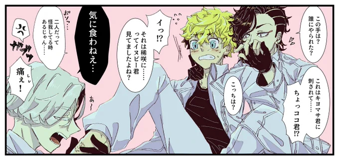 相互様への贈り物にセリフ入れたやつ
🎍の傷痕に嫉妬する番犬
(ココ武、イヌ武) 