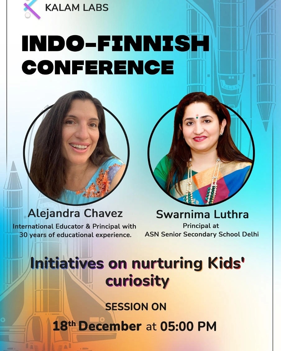 SwarnimaLuthra's tweet photo. Speaker in Indo-Finnish Education Conference today i.e. 18th December 2021 at 5:00 p.m. on the topic:  Conversation b/w India's top schools and Finnish educationalists on nurturing kids' curiosity 

#virtualconference2021 #asnschool https://t.co/24V4Jlbc5s