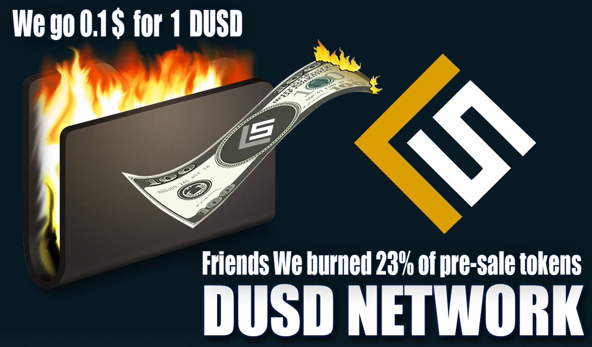 Friends, we removed 23% of DUSD and burned it
We are heading 1DUSD for 0.1 $
👑👑👑👑💎💎🤑🤑🚀🚀🚀🚀
I wish you all a successful bidding