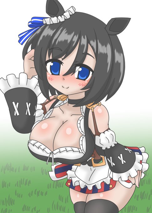 なんか違うぞ、と思ってちゃんと確認したら、エイシンフラッシュの髪型って左右対称のようでそうじゃなく左側は頬っぺた見えるぐらいなのね
ついでに指先ツールを髪の光沢で試したけどとてもよさそう 