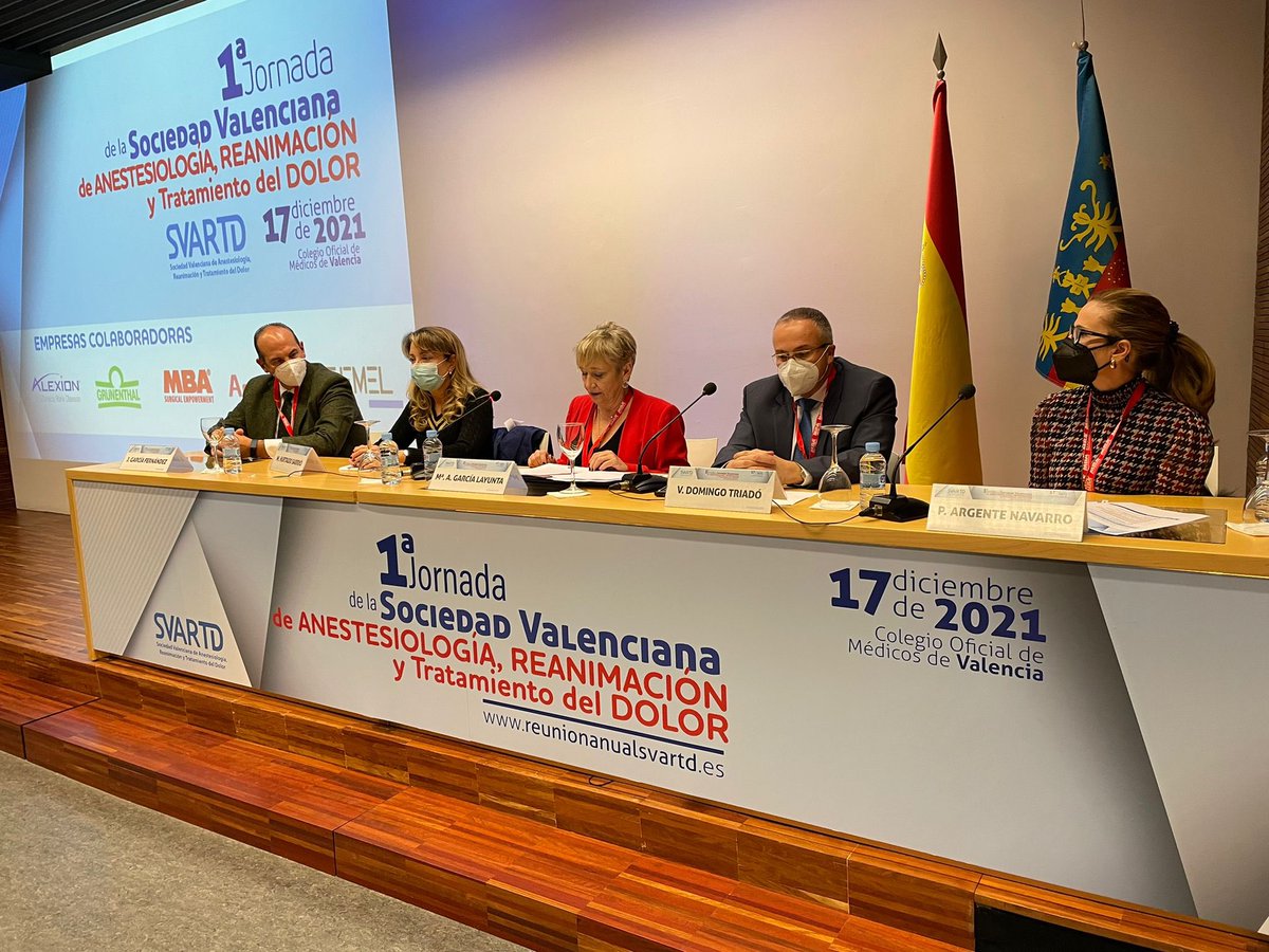 JG_Anestesia's tweet photo. Un placer haber participado en la inauguración de la I Jornada de la Sociedad Valenciana de Anestesiología, Reanimación y Tratamiento del Dolor. Muchas gracias a @DomingoTriado, presidente de #SVARTD por la invitación. Todos juntos somos imparables. #Orgullodeseranestesista https://t.co/I2euQJBgEM